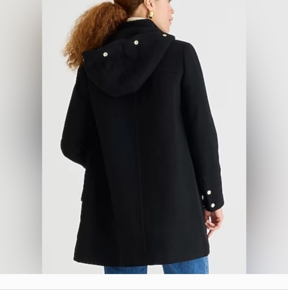 J. Crew Black Pea Coat with Gold Accents - Picture 2 of 15